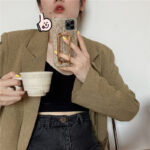 Niche Design Back Cover Metal Square Buckle Bracket Phone Case - Image 3