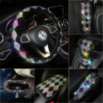 Diamond Hand Brake Gear Safety Belt Shoulder Pad Hot Drilling Handle Cover Full Diamond Steering Wheel Cover Rear View Mirror Cover - Image 8
