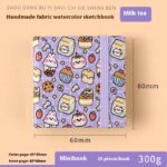 Fabric Watercolor Notebook Art Student Painting Square Portable - Image 8