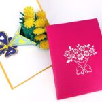 Rose Bouquet Paper Carving Birthday Blessing Small Card Greeting Card