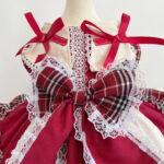 Princess Lolita Dress With Pet Bow Plaid Lace - Image 5