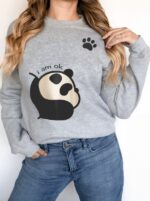 Women's Long Sleeved Panda Print Hoodie - Image 4