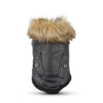 Autumn And Winter Clothes Dog Fur Collar Leather Coat - Image 3