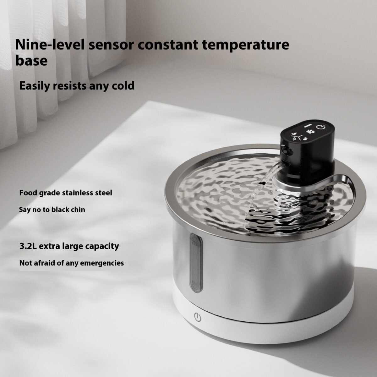 Cat Water Fountain Stainless Steel Constant Temperature Heating Cycle - Image 2