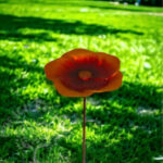 Ground Metal Flower With Sheep Hook Bird Feeder - Image 2