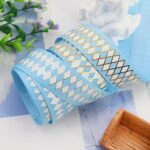 25mm Bronzing Geometric Rib Ribbon - Image 3