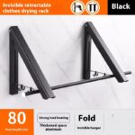 Punch-free Space Aluminum Foldable Invisible Folding Retractable Wall Hanger for Waterproof Hanging Underwear Coat Hanger - Image 8