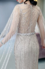 Fishtail Zipper Floating Sleeve Long Host Dress - Image 4