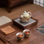 Enamel Colored Dragon Phoenix Auspicious Gilded Silver Kung Fu Tea Set - Image 3