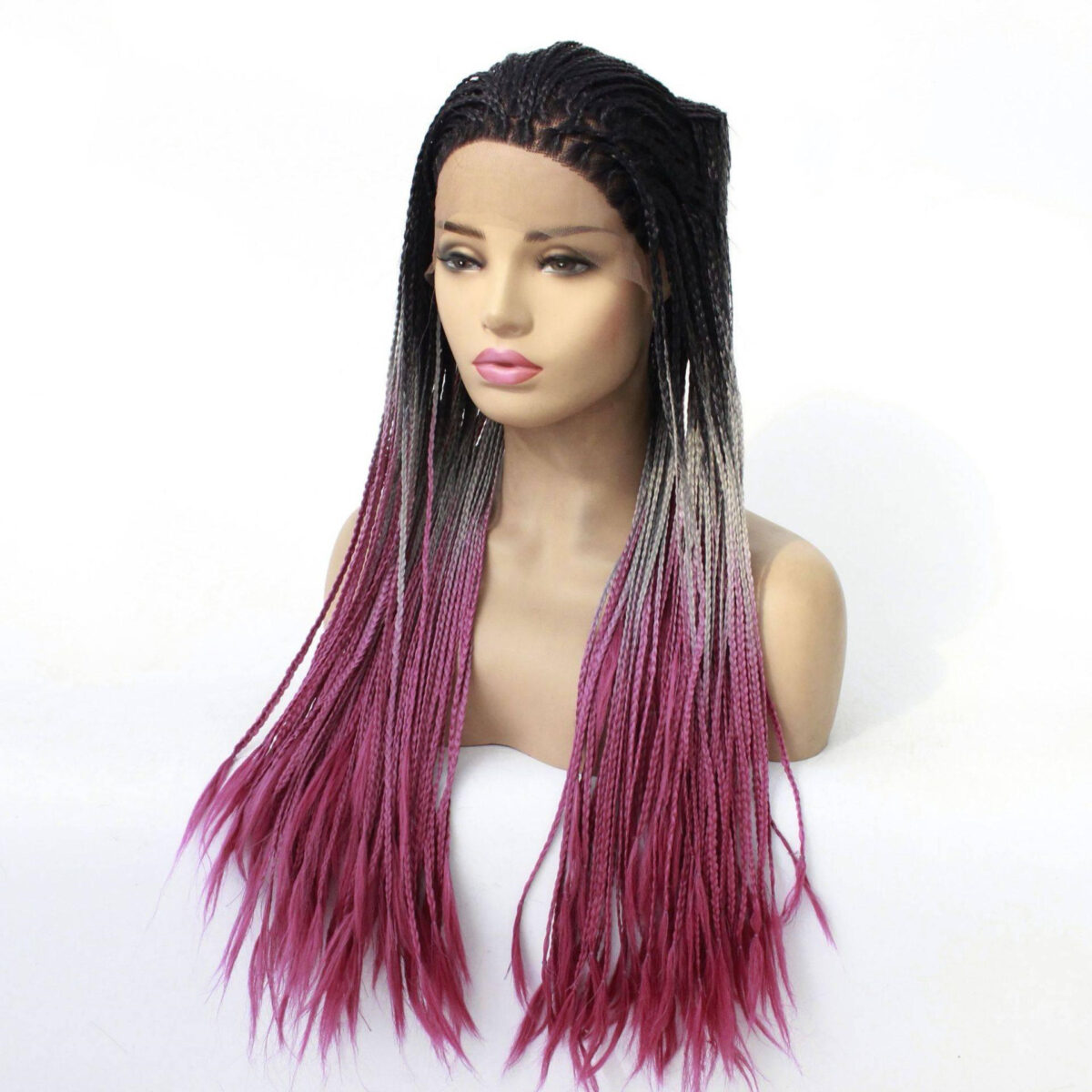 Europe Lady Double Braided Wig Black Fro - Image 5