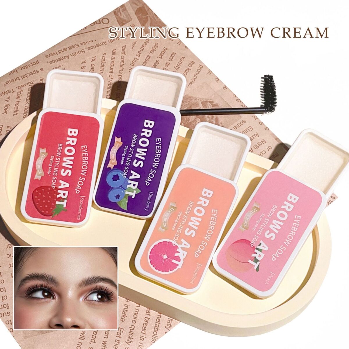 Iron Box Portable Three-dimensional Light Eyebrow Hair Styling Cream - Image 1