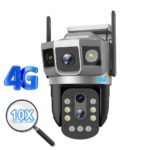 V380 Three-screen 4G Household Outdoor 10 Times Zoom Night Vision HD Smart Monitor Camera - Image 3