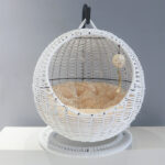 Rattan Cat Nest Hanging Basket Semi-closed Summer Four Seasons - Image 5
