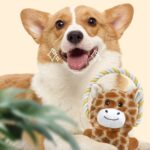 Funny Plush Dog Toys Stuffed Animal-Shaped Zebras Elephant Pet Chew Squeaky Toy Bite Resistant With Rope - Image 9