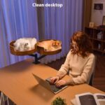 Desktop Cat Nest Suspension Desk Lifting Rotating Bracket Cat Climbing Frame Cat Nest - Image 7