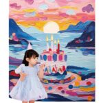 Birthday Party Layout Cake Hanging Cloth Children Background Wall - Image 4