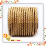 Braided Black Real Cowhide Rope Round - Image 3