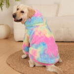 Tie-dyed Rabbit Fur Rainbow Color Dog Pattern Sweater - Image 4