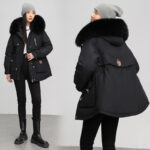 Cross-border Fleece-lined Thickened Parka Collar Slim Fit Slimming Cotton Coat - Image 7