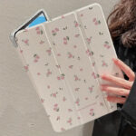 Transparent Floral Tri-fold Tablet Protective Case - Image 4