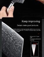 KD 67 Layer Damascus Knife Set - Nakiri Knife - Image 5