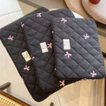 Cute Rhombus Embroidered Bow Notebook Storage Bag - Image 7