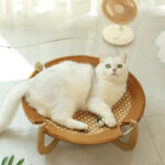 Summer Woven Rattan Hammock For Cat Cool Dog Mat, Pet Marching Bed Off Ground Cat Bed Universal Crib For All Four Seasons - Image 6