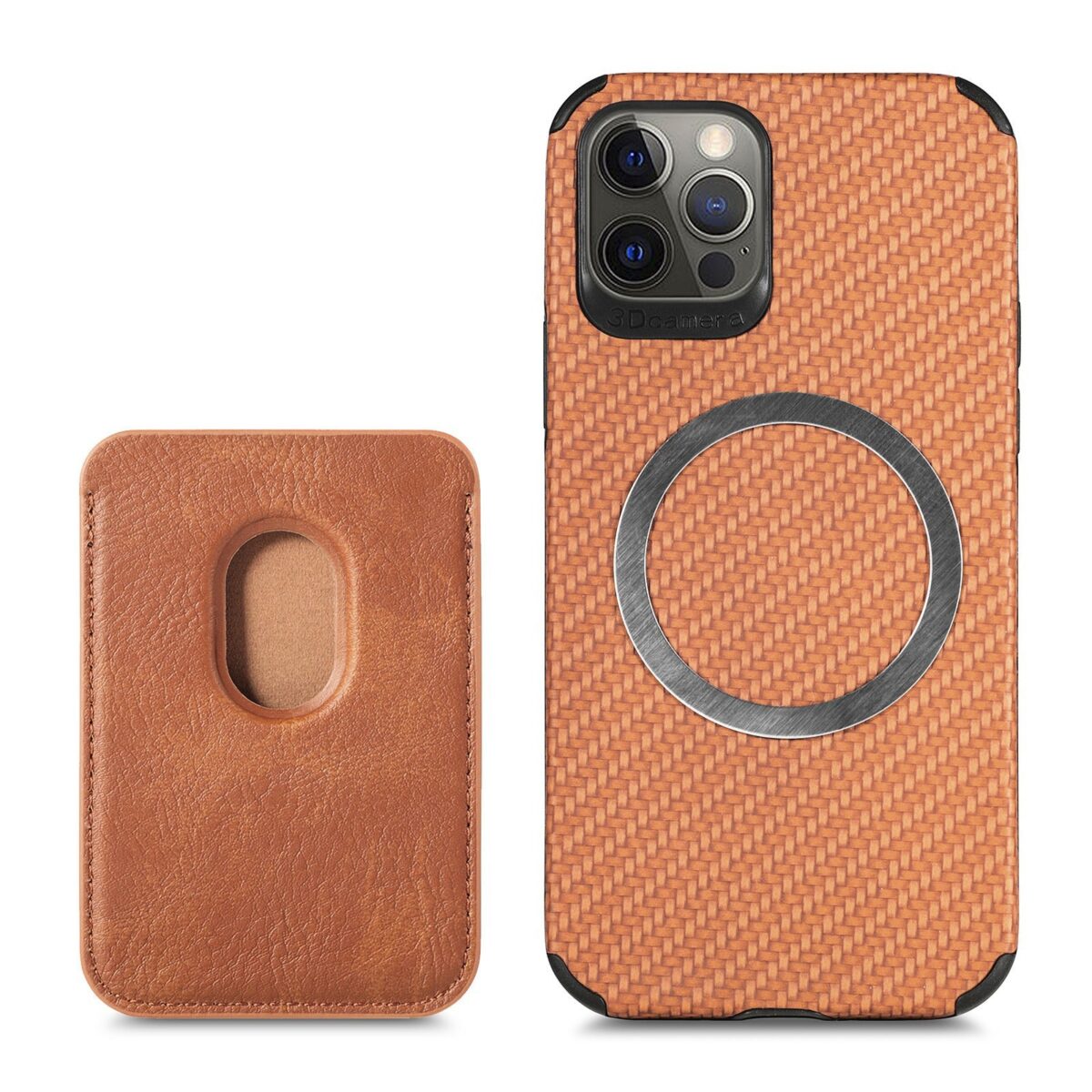 Magnetic Card Holder XR Carbon Fiber Pattern Phone Case - Image 6