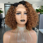 Cross-border E-commerce Exclusively For Ombre Curly Bobo1b30 Human Hair Lace Wig - Image 3