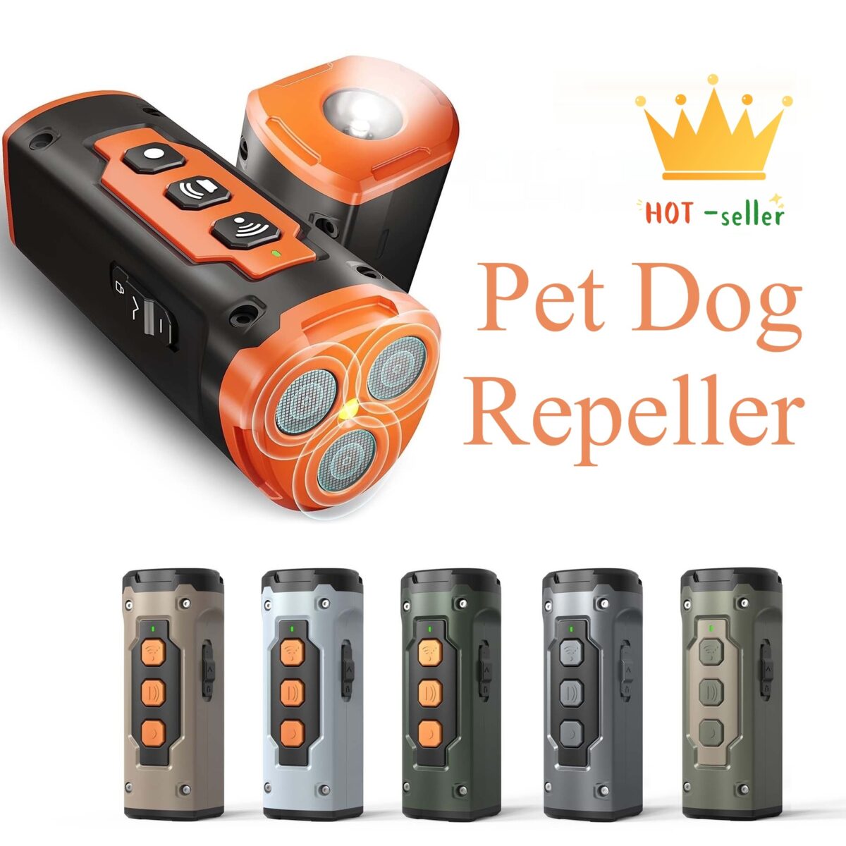 Dog Drive Ultrasonic Three-head Bark Plug Torch Dog Drive Artifact Anti Dog Bark Deterrent Device With LED Flashlight - Image 1