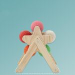 Solid Wood Standing Cat Catching Ball Toy - Image 2