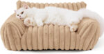 Bedsure Cute Cat Couch For Pets - Fluffy Cat Sofa With Premium Soft Corduroy Fleece Fuzzy Cat Couch Bed With Cover Supportive Cat Chair For Indoor Cats - Image 5