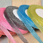 Bow Gold Silk Silver Polyester Ribbon