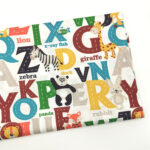 Alphabet Cartoon Animal Pure Cotton Twill Cloth Children's Bedding Clothing Blanket Fabric - Image 2