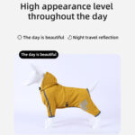 Dog Raincoat With Reflective, Waterproof Dog Rain Jacket With Hood, Leash Hole, Reflective Strap For Small Medium Dogs, Lightweight Puppy Clothes - Image 8
