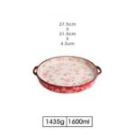Japanese -style Cherry Blossom Hand -painted Ceramic Baking Sheet - Image 3