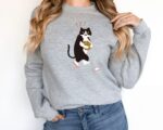 Women's Fashionable Solid Color Printed Long Sleeved Sweatshirt - Image 4