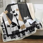 Cat Sherpa Blanket Animal Pattern Printing Double Layer Children - Image 5