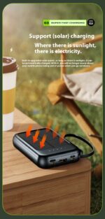 Solar Charging Unit With Cable Camping Portable Large Capacity Mobile Power Supply - Image 9