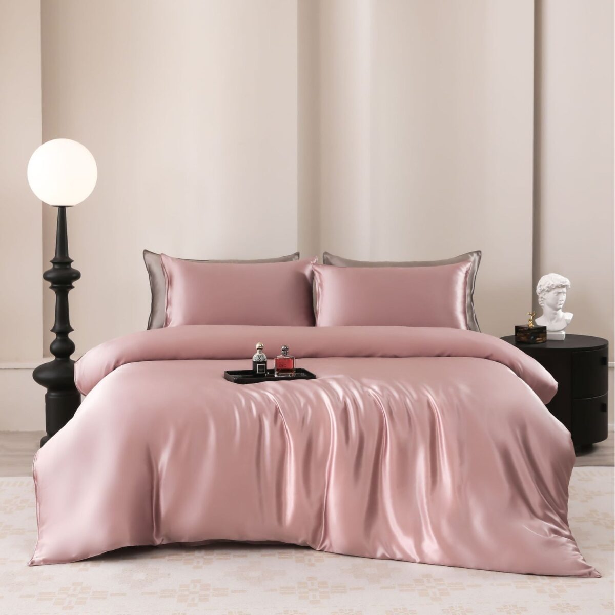 Silk Four-piece Set 19 M Pure Color Pillowcase - Image 1