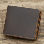 Men Crazy Horse Leather Money Card Bag Leather Wallet - Image 2