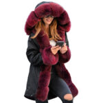 Cotton-padded Jacket Fur Collar Coat Hooded - Image 7