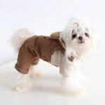Pet Dog Fleece-lined Thick Style Milk Coffee Bear Four-legged Overalls - Image 4