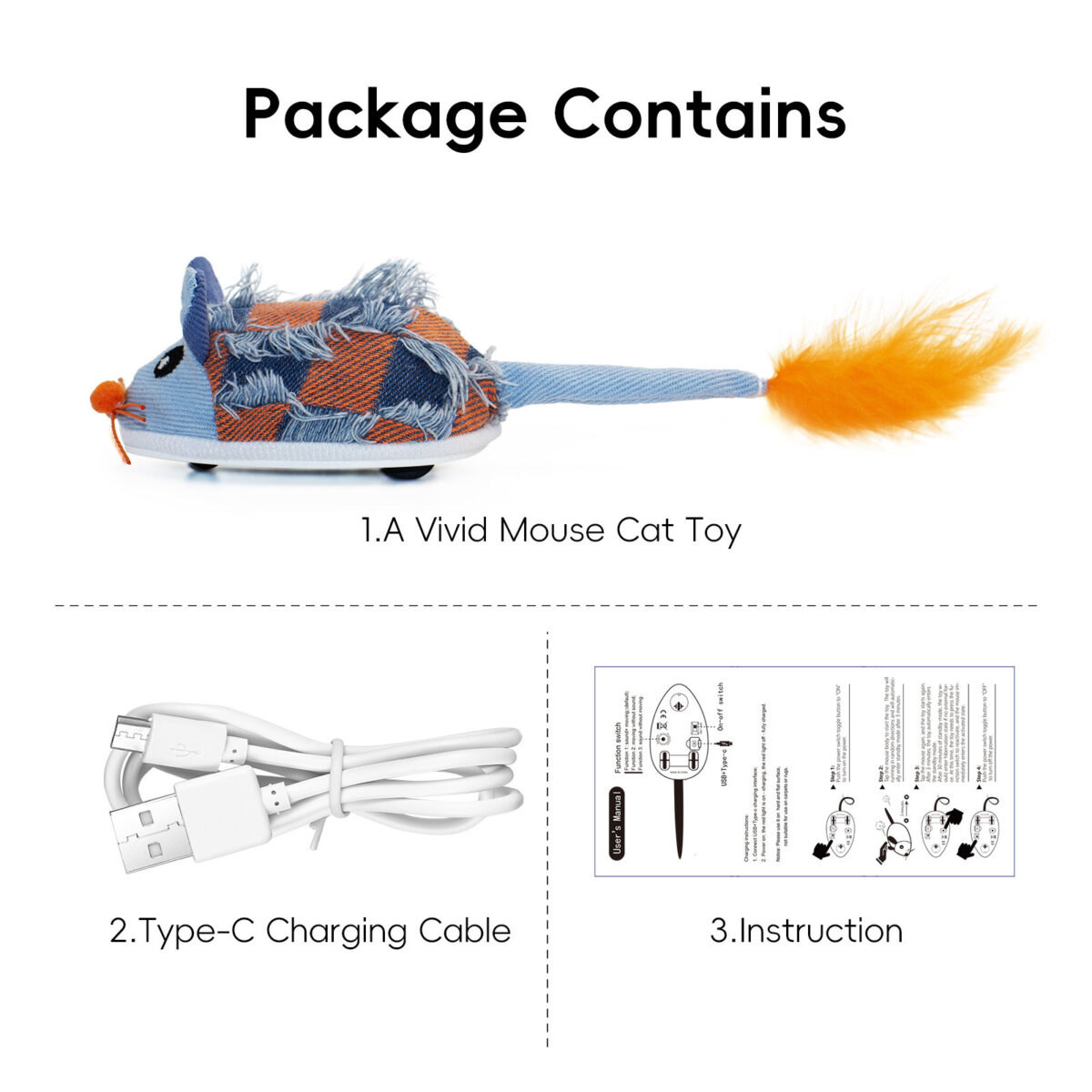 NEW Motion Cat Toy Electronic Moving Mouse Cat Toy Interactive Cat Toy With Rechargeable Battery Sound Box Cat Mouse Feather - Image 8