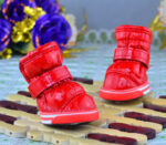 PU Mirror Leather Warm Pet Dog Shoes In Winter - Image 8