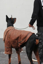 Winter Plus Velvet Pet Lapel Leather Coat For Big Dogs - Image 4