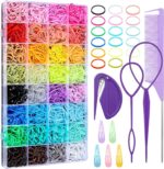 32 Colors Small Hair Rubber Bands With 16 Hair Styling Tools, 2000 Pcs Elastic Girl Baby Hair Ties Mini Hair Bands With Hair Elastic Cutter Hair Accessories Xmas Stuff For Girls Baby Toddlers Kids - Image 5