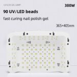 380W Professional Nail Dryer 90 Leds Nail Dryer UV Lamp For Curing All Gel Nail Polish Motion Sensing Manicure Pedicure - Image 4