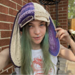 Handmade Knitted Pullover Rabbit Ear Hat Funny One-eye Exposed Mask Horn Hat Thermal And Windproof