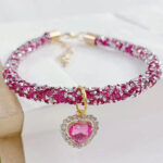 Cat Collar Heart Jewel Pendant Party Reflex Rhinestone Necklace - Image 4